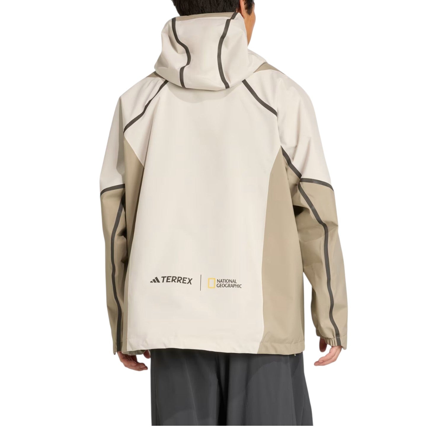Дождевая куртка Adidas x National Geographic Climaproof, азиатский размер, цвет 'Alumina Silver Pebble' — фото 3