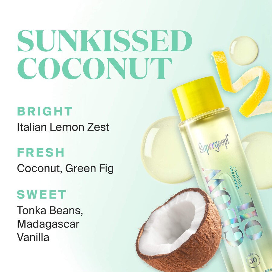 Масло для тела Glow Oil SPF 50 с кокосом, ванилью и инжиром Supergoop!, 5 fl oz/148 mL — фото 3