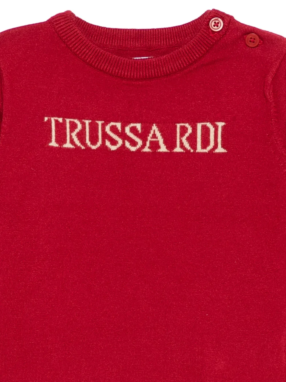 Свитер с вышитым логотипом Trussardi Junior, красный — фото 3