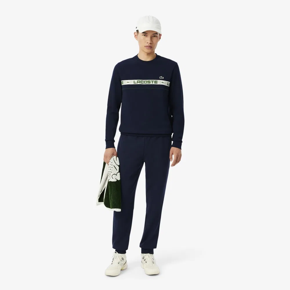 Мужской теннисный свитшот с надписью Lacoste тёмно-синий от Lacoste — фото 4