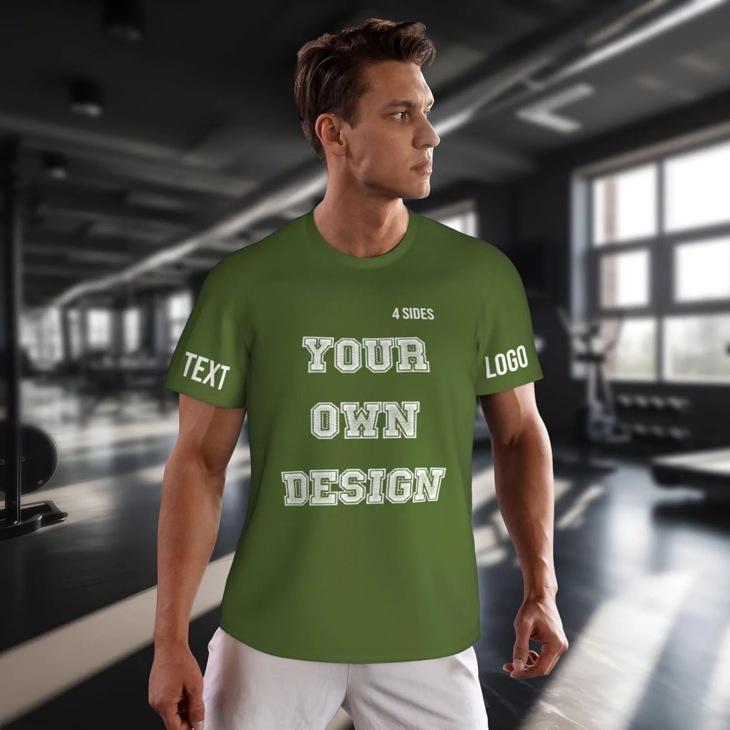 Футболка Custom с принтом на 4 сторонах, мужская, с логотипом — фото 2