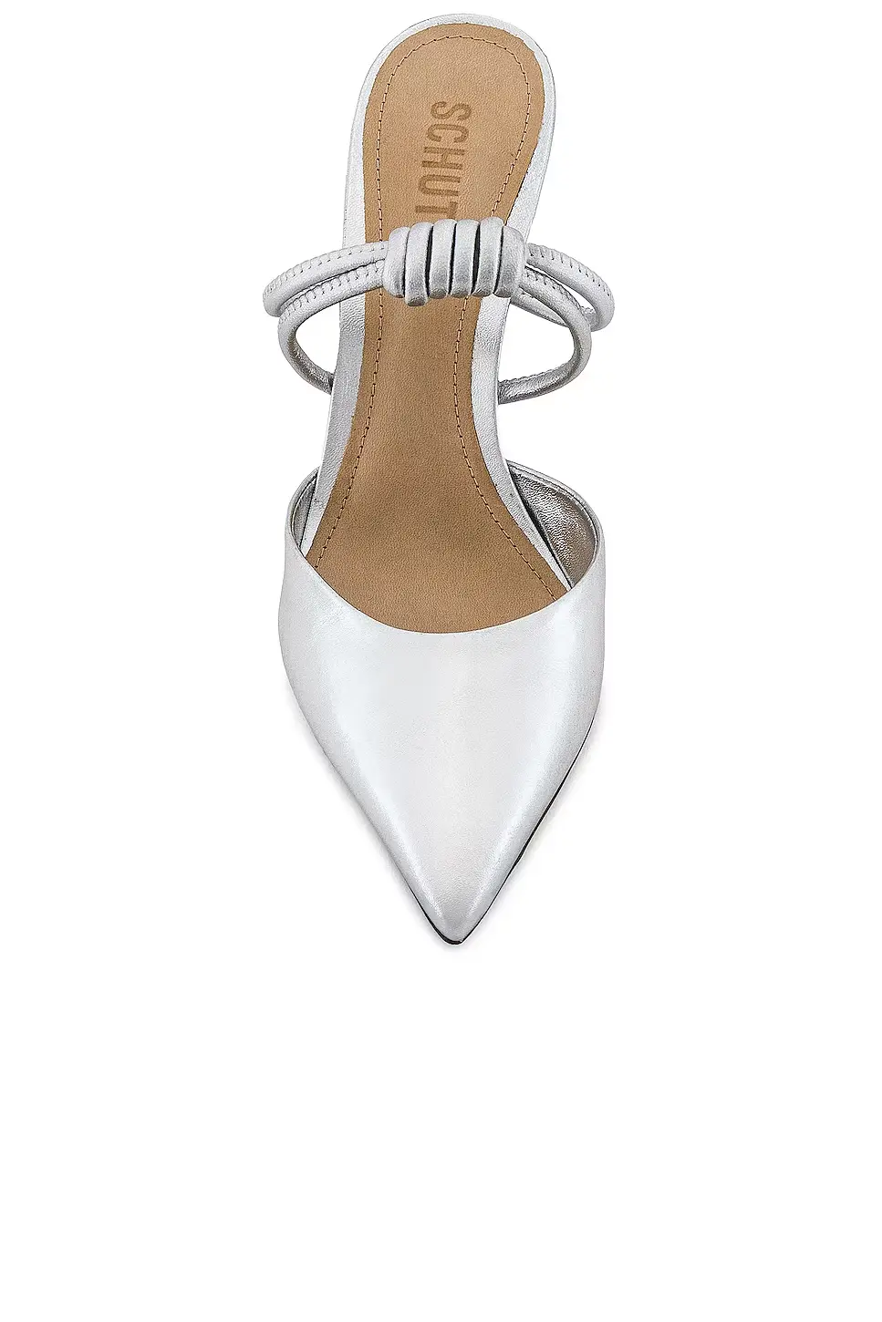 Туфли-лодочки Schutz Lela, женские, серебристые, из кожи, с острым носком и каблуком-шпилькой, JOBB2096 — фото 4