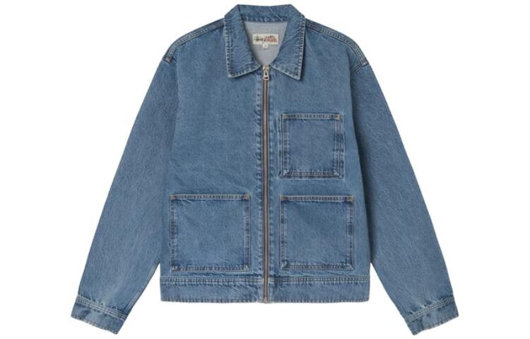 

Джинсовая рабочая куртка на молнии Stussy, черный