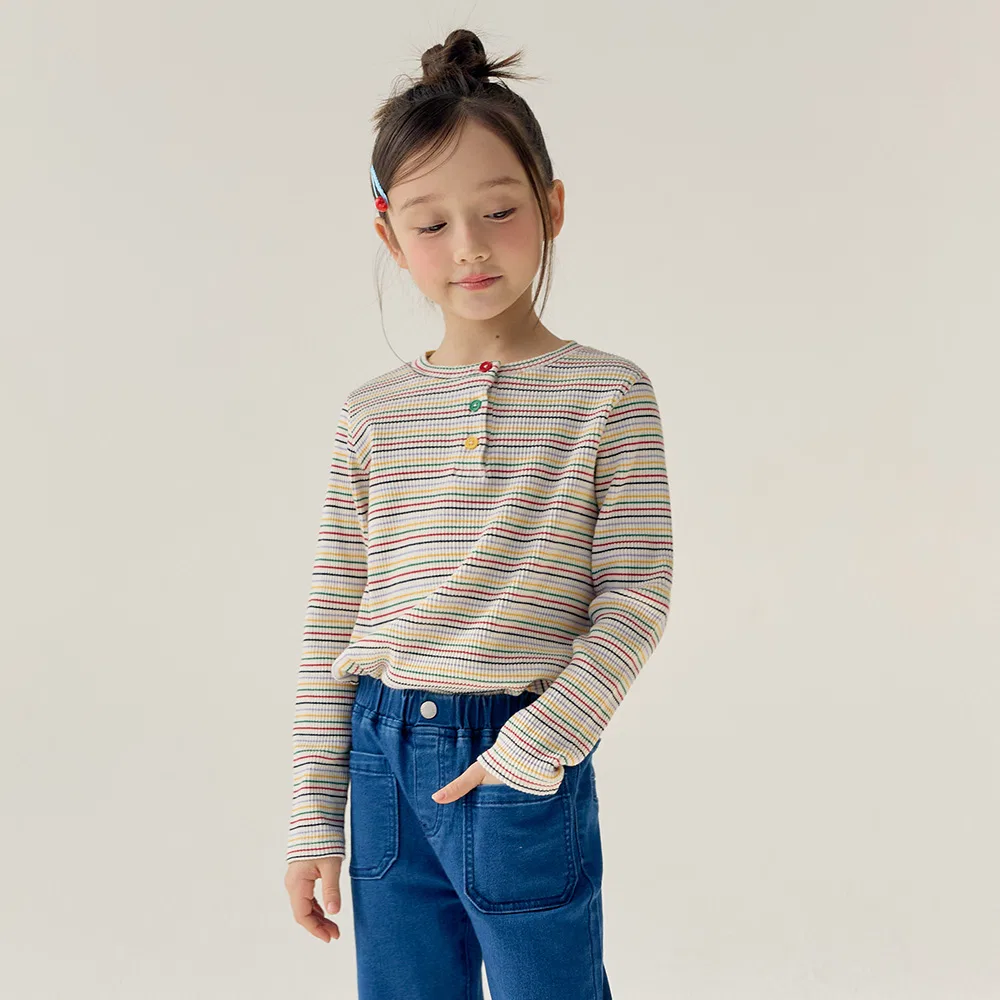 Детская футболка в рубчик Rainbow от Bebetailor