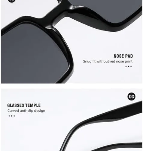 

Солнцезащитные очки для женщин, квадратные солнцезащитные очки для мужчин, винтажные женские солнцезащитные очки с защитой от УФ-излучения UV400 MTZJH, Black Orange