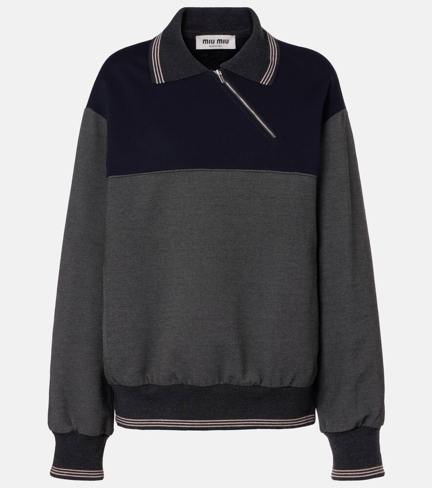 

Свитшот с цветными блоками Miu Miu, Grey