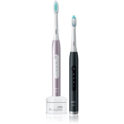 Электрическая зубная щетка Oral B Pulsonic Slim Luxe 4900 — розовое золото/матовый черный, 2 корпуса Oral-B