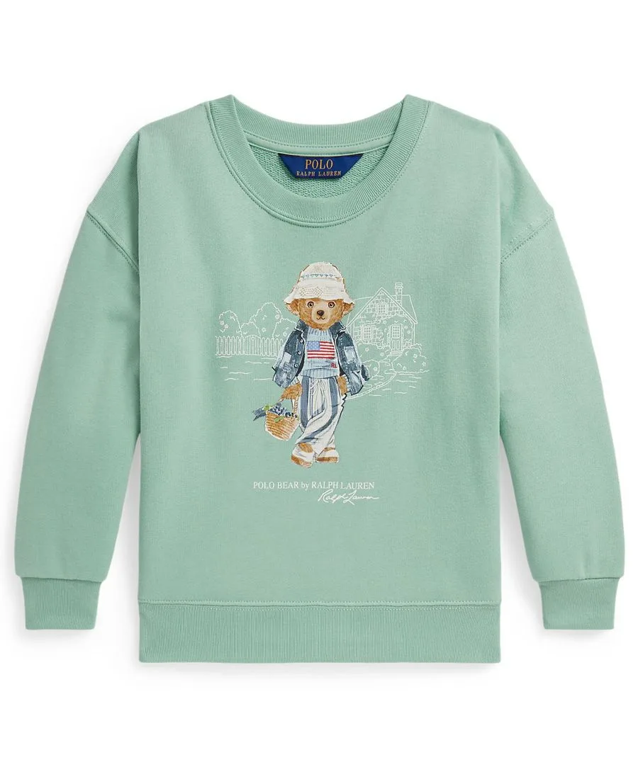 Детская толстовка Polo Bear из махровой ткани, размер 2-6X Polo Ralph Lauren, celadon зеленый