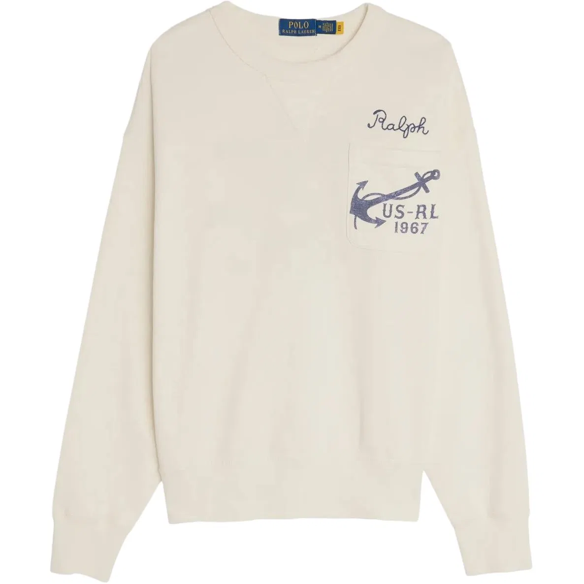 Свитшот с якорем Polo Ralph Lauren, светло-бежевый
