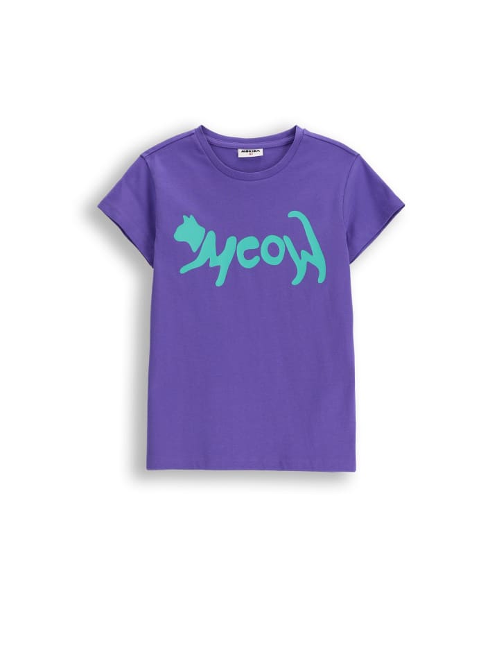 

Футболка из хлопка с короткими рукавами фиолетового цвета MOKIDA, Фиолетовый, Футболка из хлопка с короткими рукавами фиолетового цвета MOKIDA