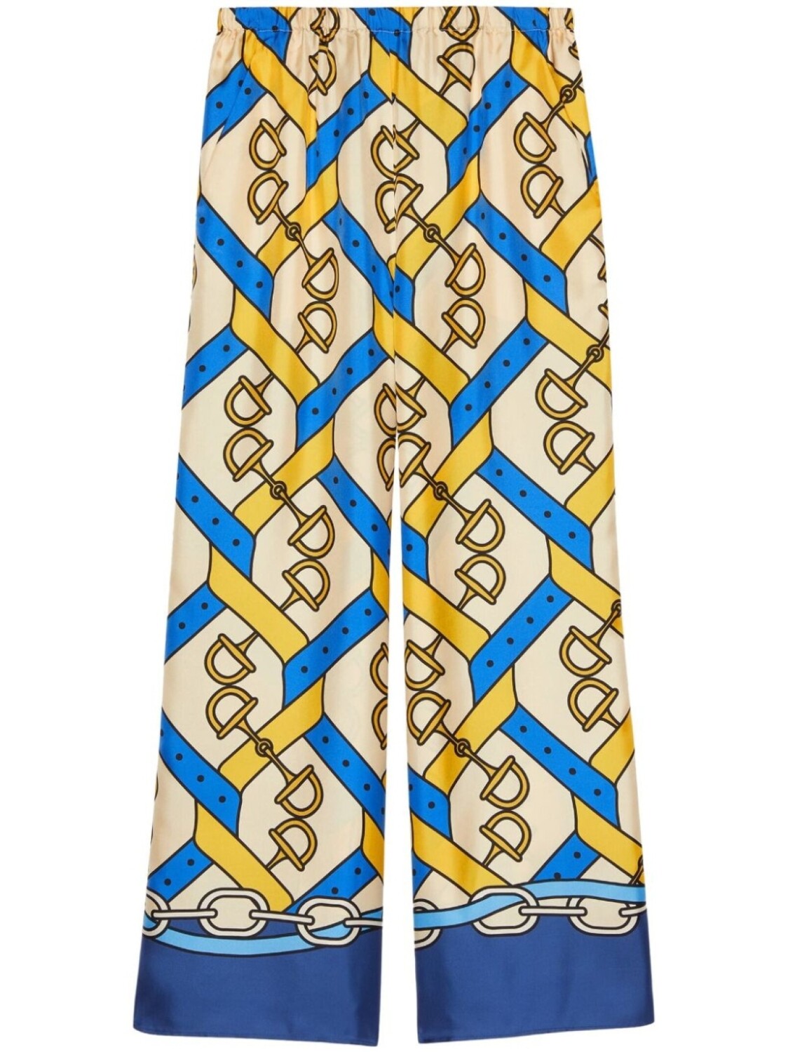 

Gucci шелковые брюки с принтом, желтый