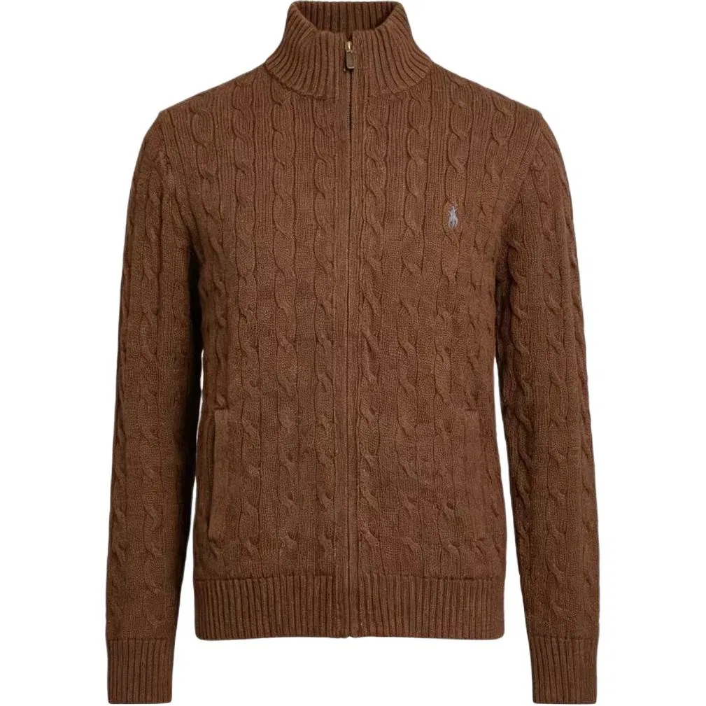 Вязаный джемпер мужской Polo Ralph Lauren коричневый