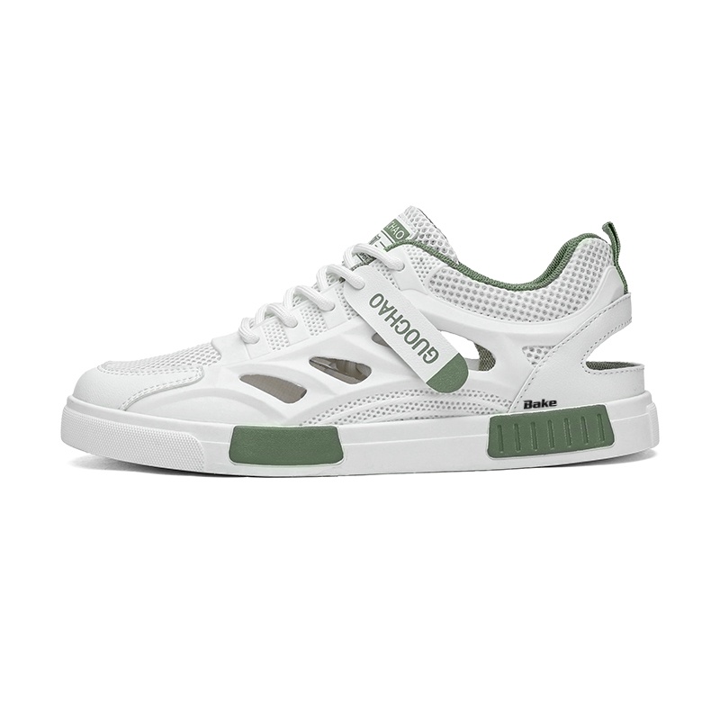 

Нескользящие и дышащие низкие мужские кроссовки для скейтбординга BAKE, White Gray