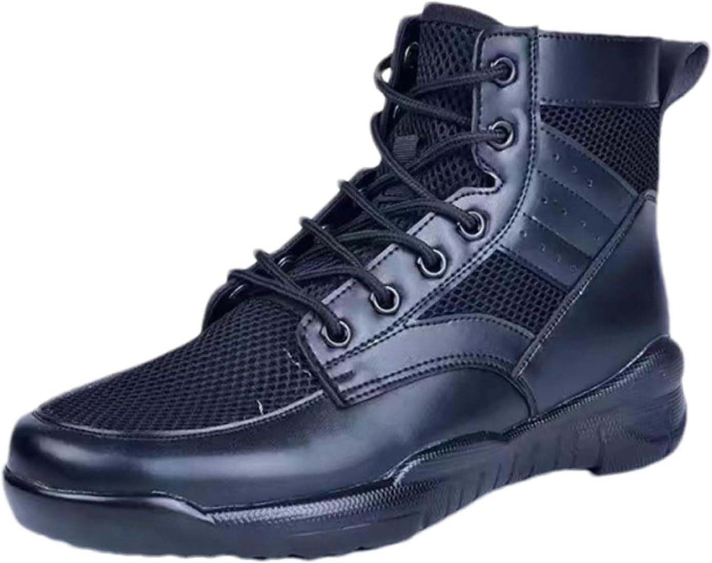 

Мужские военные тактические ботинки с боковой молнией, легкие и удобные ботинки, низкие тренировочные кроссовки, для работы весь день, мотоциклетные, боевые, походные ботинки Lzyjckh, черный