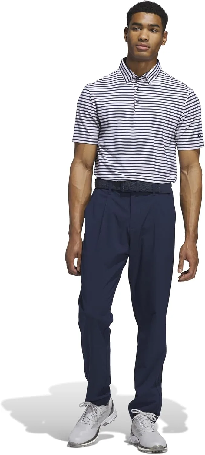 Футболка-поло Adidas Golf Men's ULTIMATE365 в полоску, белый/синий — фото 2