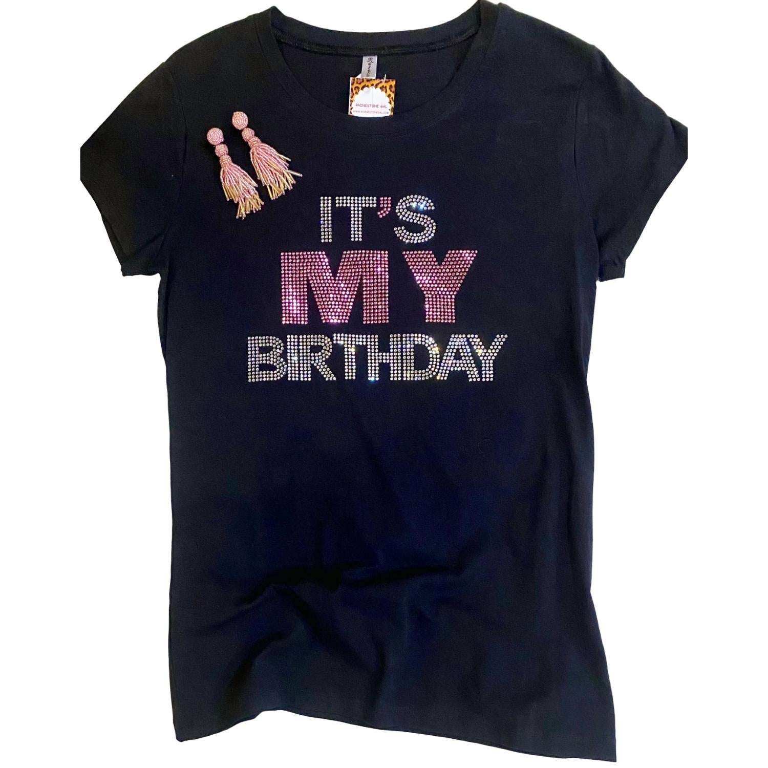 

Женская футболка It's My Birthday Plus черного/розового цвета LA Hot