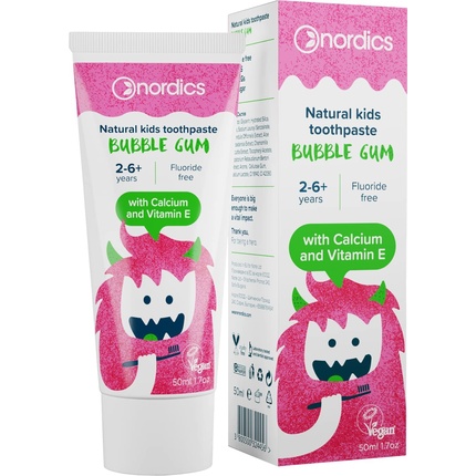 

Зубная паста Kids Bubble Gum без муки, Nordics Organic Care