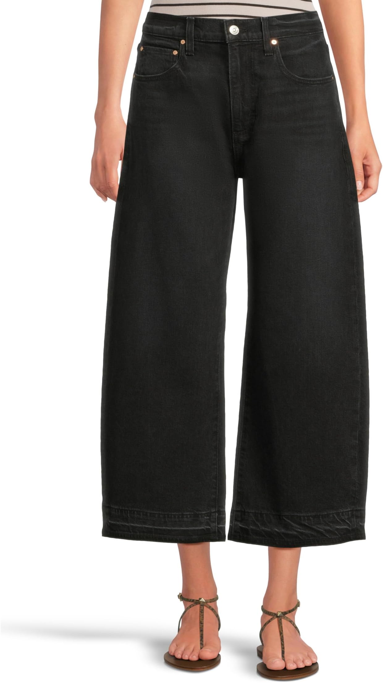 

Джинсы Paige Arellia Ankle Petite With Undone Finished Hem In Black Void, цвет Black Void