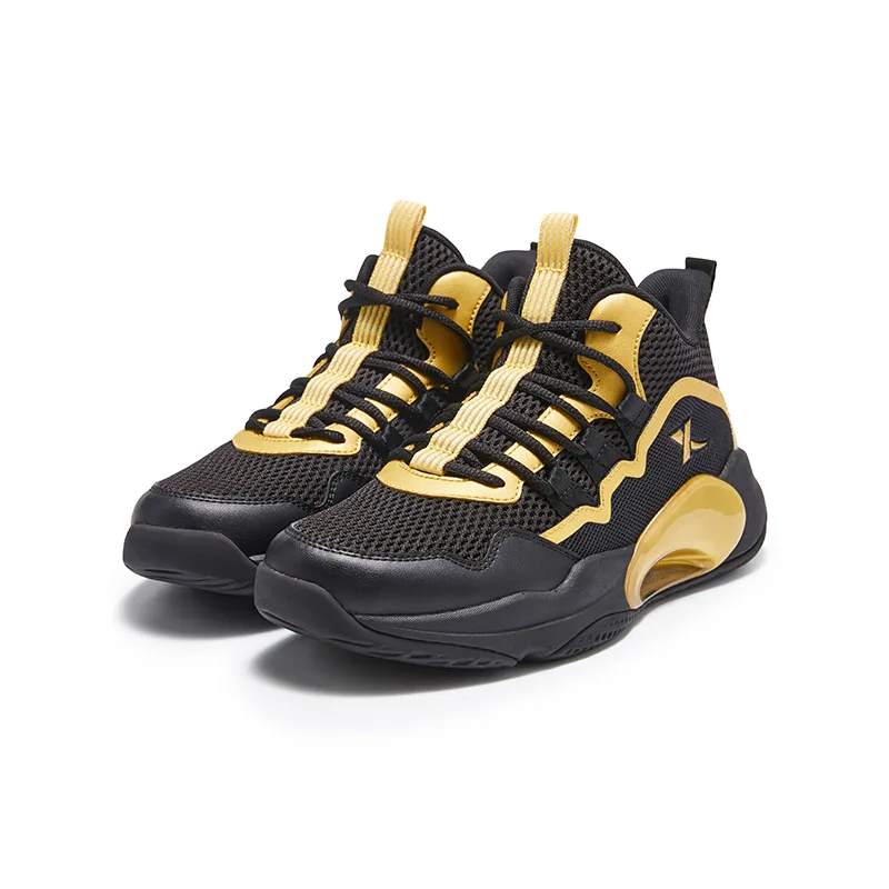 XTEP Детские баскетбольные кроссовки mid top black gold — фото 2