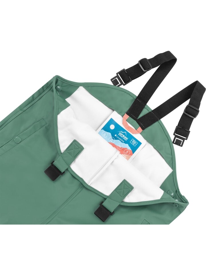 Дождевые брюки Normani Outdoor Sports Kinder Regenhose mit Hosenträgern „Skjolden“, темно-зеленый — фото 4