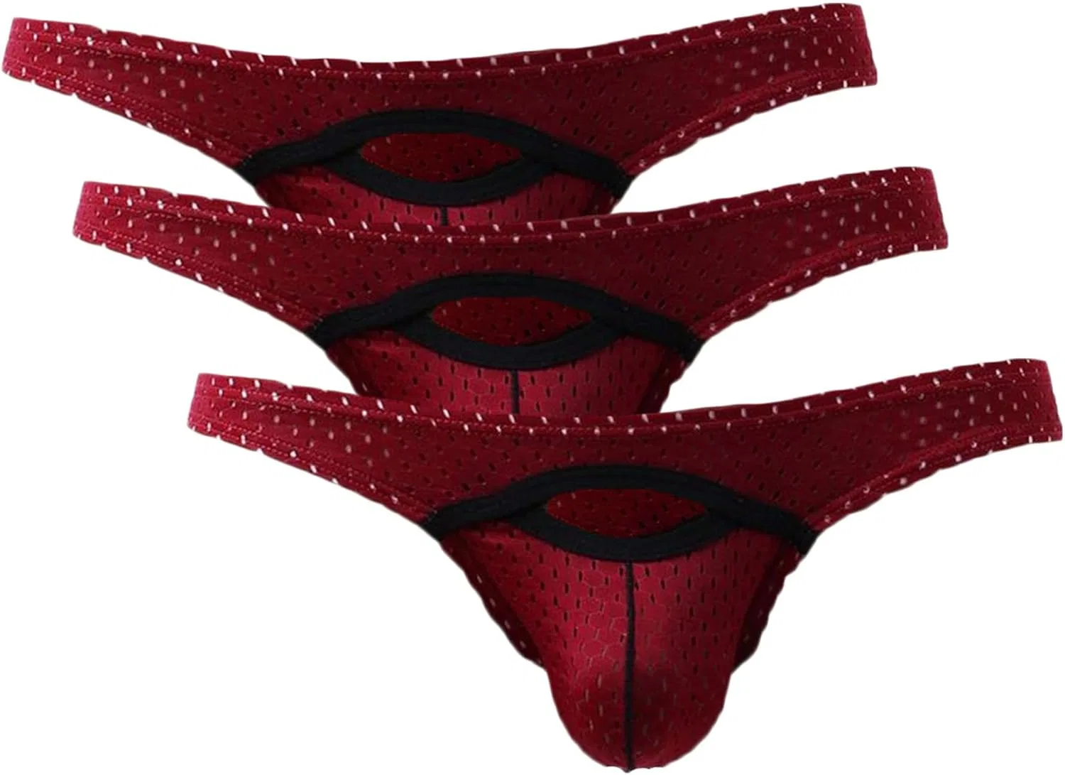 Боксеры сетчатые с заниженной талией, Red 3pc