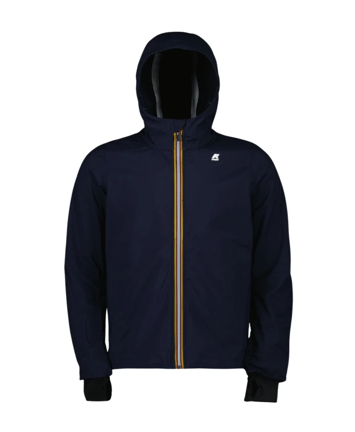 

Темно-Синяя куртка из клееного материала K-Way, синий