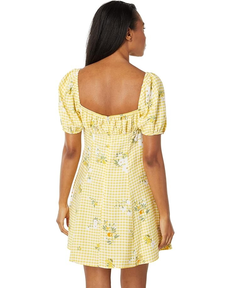 

Платье BCBGeneration Puff Sleeve Dress V1VX3D31, цвет Lemon Gingham Print