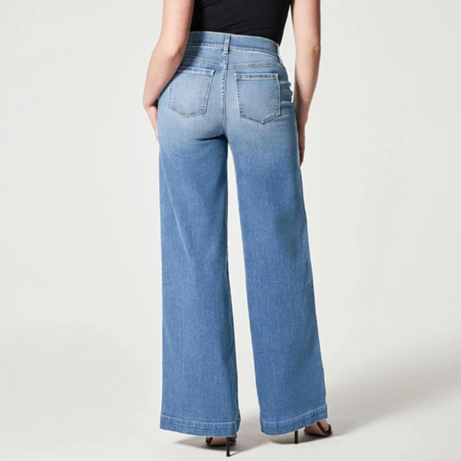 Женские джинсы High Waisted Straight Wide Leg с карманом — фото 3