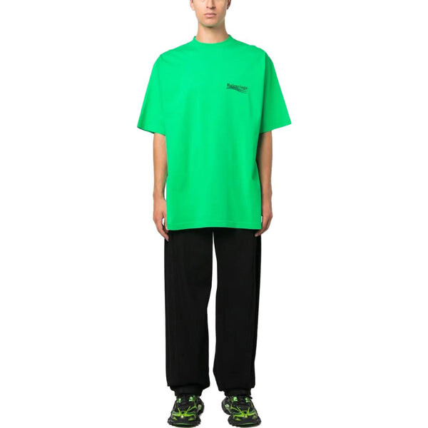 Футболка political campaign t-shirt large fit 'green black blue' Balenciaga, черный — фото 3