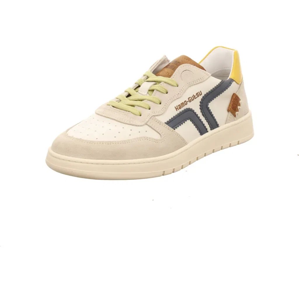 Sneakers Low из гладкой кожи, Kamo-Gutsu, серый