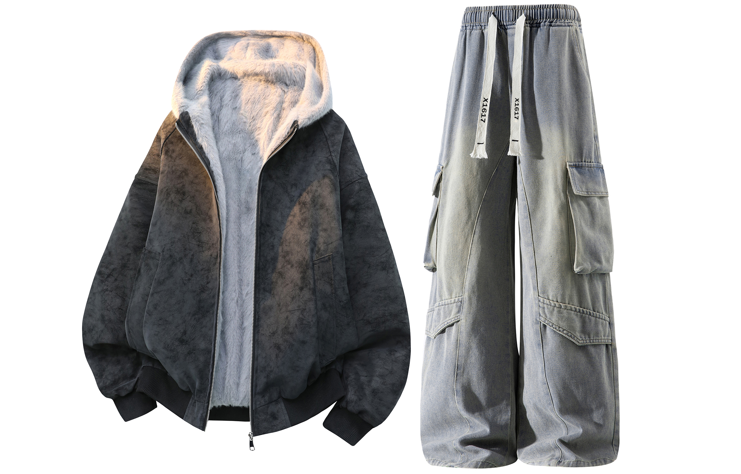 

Толстовка Casual Sportswear утепленная с флисовой подкладкой X1617, черный satay bird top+желтый mud pants