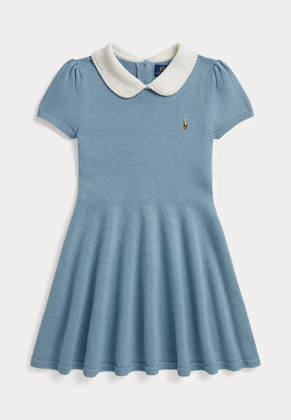 Свитер-платье хлопковое Polo Ralph Lauren, голубой кассиди