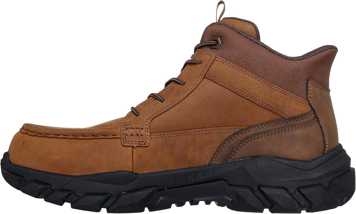 Мужские ботинки Skechers Santoro Moc Toe с удобной системой надевания без шнурков, коричневый — фото 3
