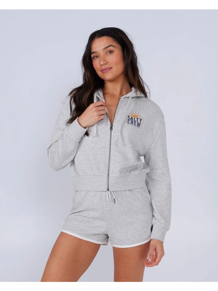 

Толстовка Salty Crew, цвет cruisin crop zip hoody athletic heather