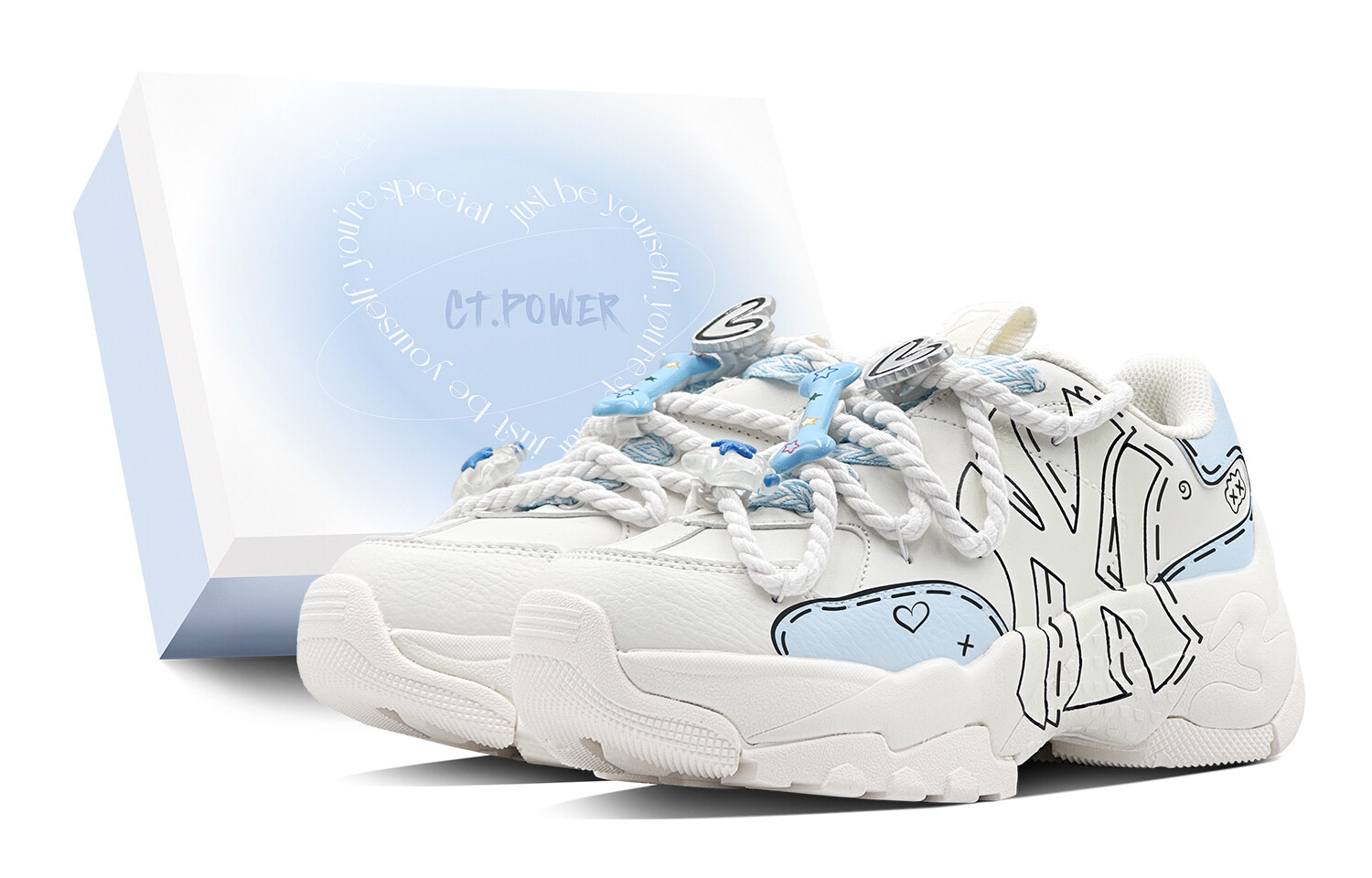 

Кроссовки MLB Big Ball Chunky Chunky Sneakers Unisex Low-top Blue/white, синий