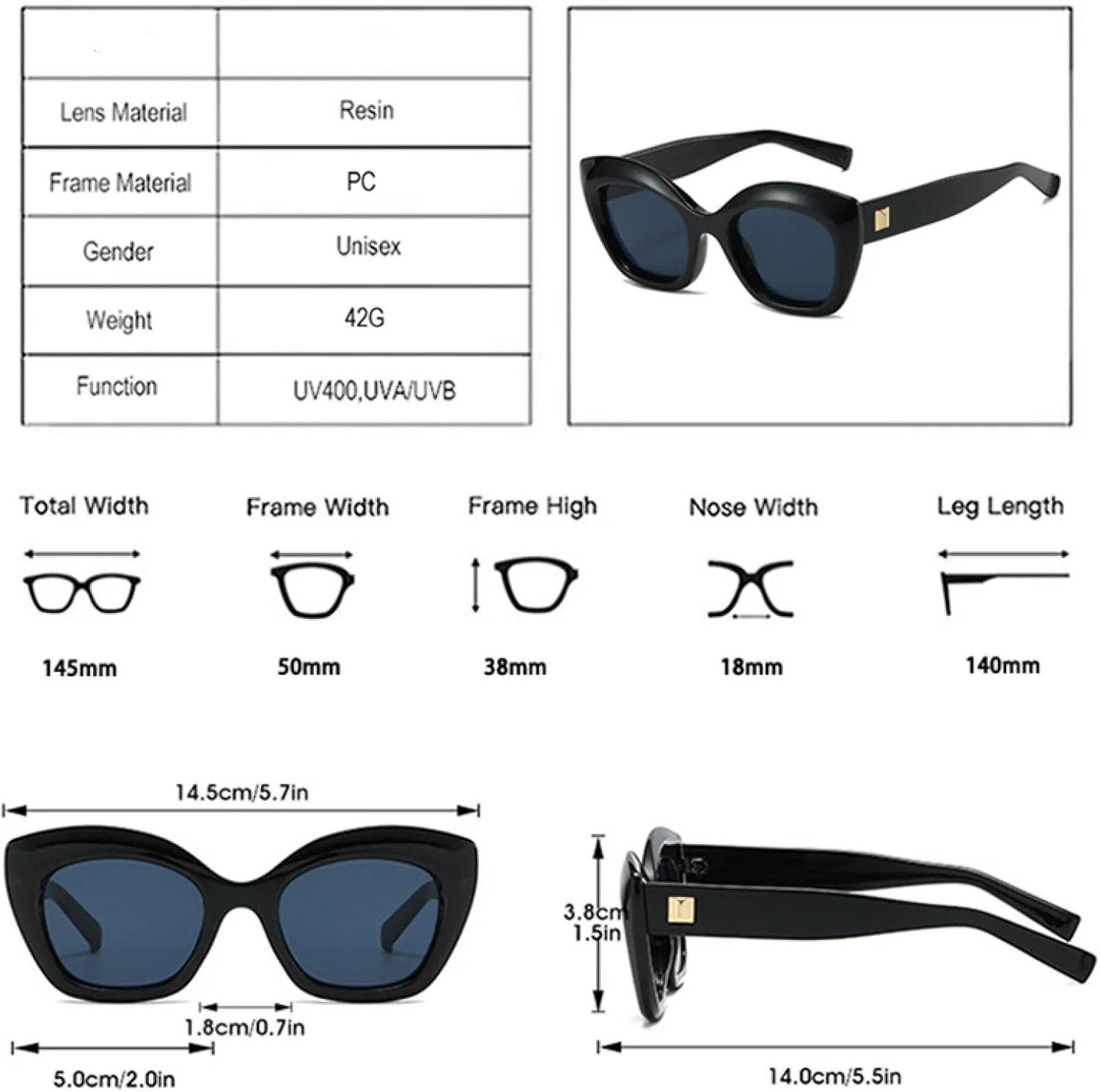 

Солнцезащитные очки «кошачий глаз» для женщин, желейного цвета, ретро с заклепками, для мужчин, леопардовый принт, защита от УФ-излучения UV400 UATXTAU, White Gray