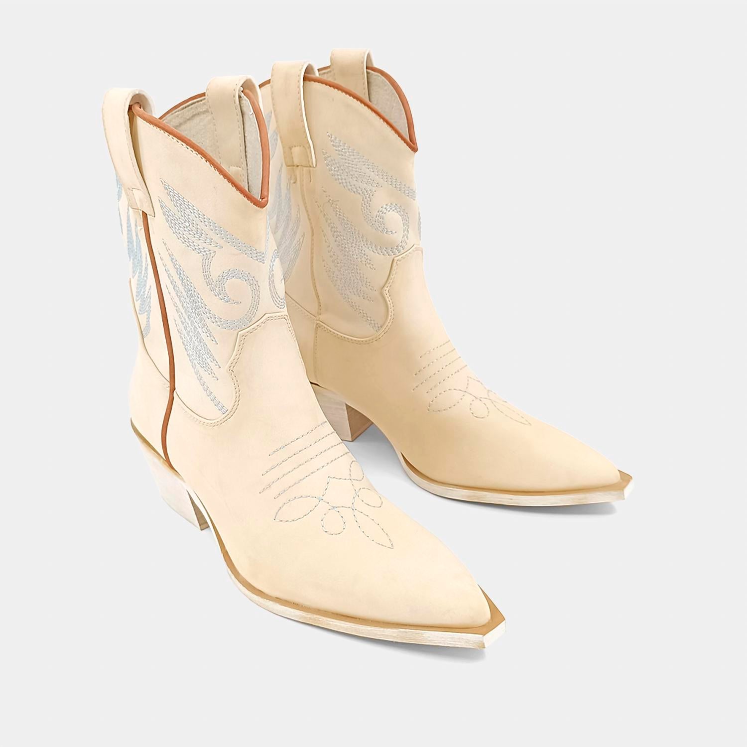 Женские ботинки Zahara кремовые SHU SHOP