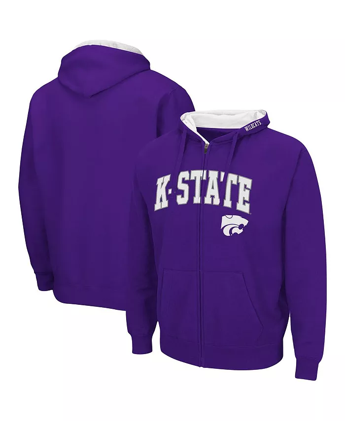 

Мужская толстовка с молнией Kansas State Wildcats Arch Logo 3.0 Colosseum, фиолетовый