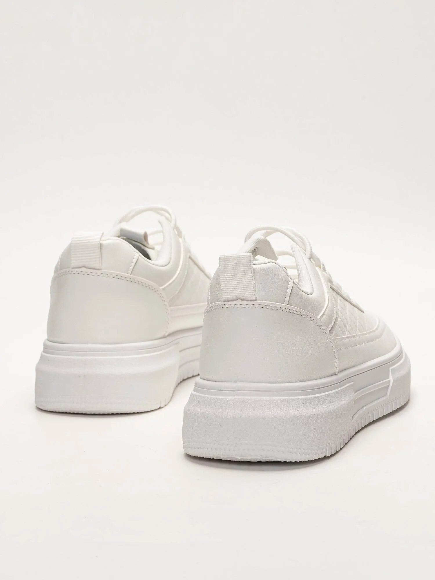 Низкие кроссовки на платформе со шнуровкой SVEC SELECT, White — фото 4