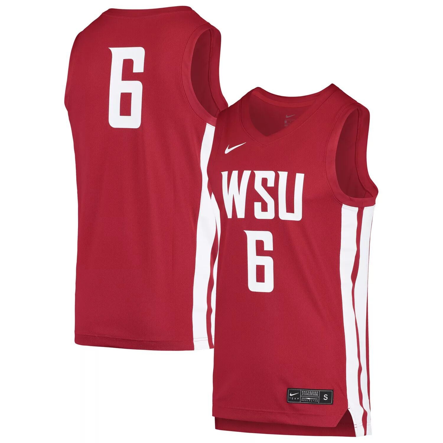 

Реплика мужской баскетбольной майки #6 Crimson Washington State Cougars Nike