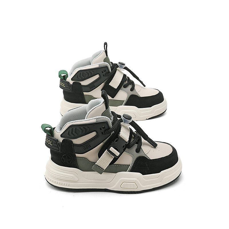 Детские кроссовки для скейтбординга Kids High-top Vintage Black Jeep, черный — фото 3