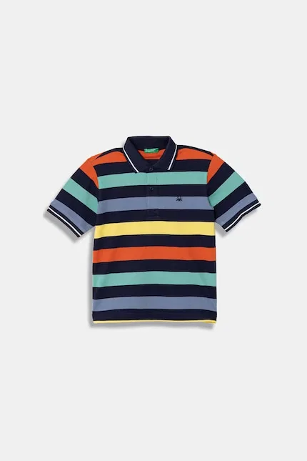 Поло хлопковое детское United Colors of Benetton, мультиколор