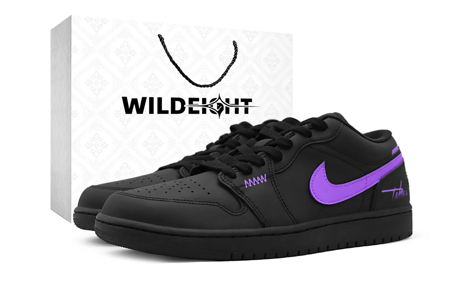 Кроссовки баскетбольные Air 1 Low Black Purple Jordan