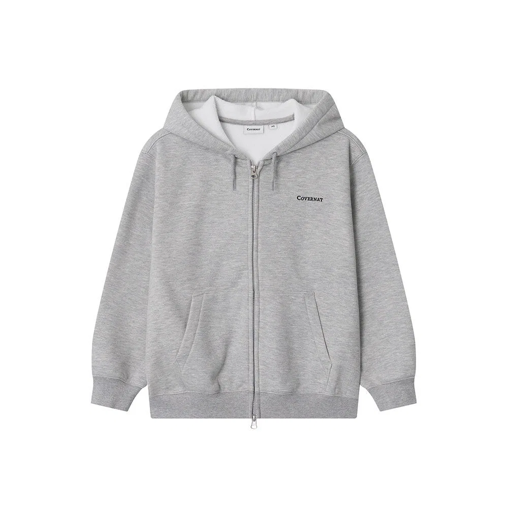 Детская меланжевая серая толстовка на молнии Authentic Heat Warm от Covernat Kids