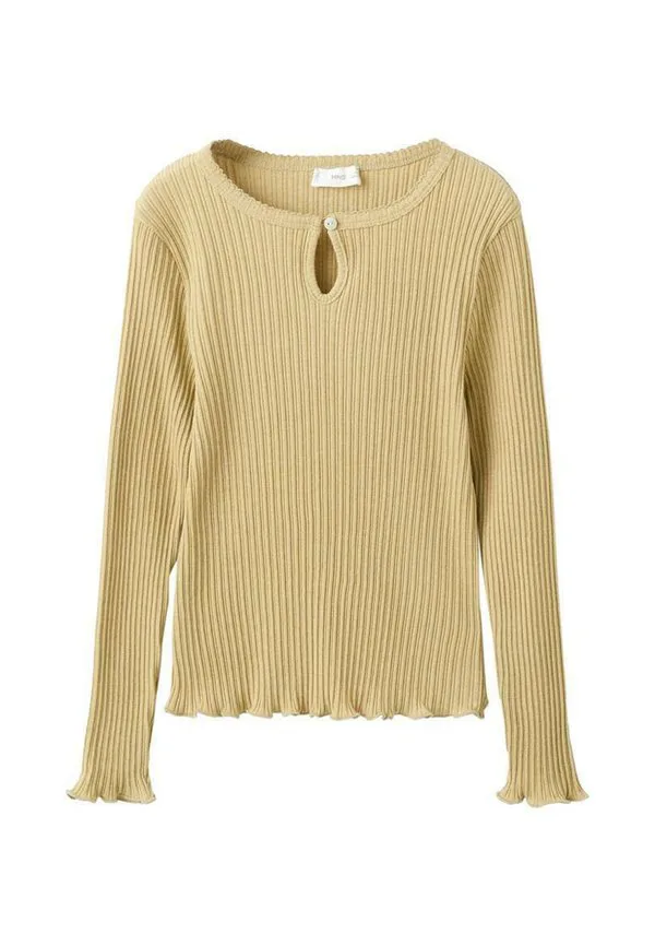 Детская футболка с длинными рукавами Mango Kids, Olive