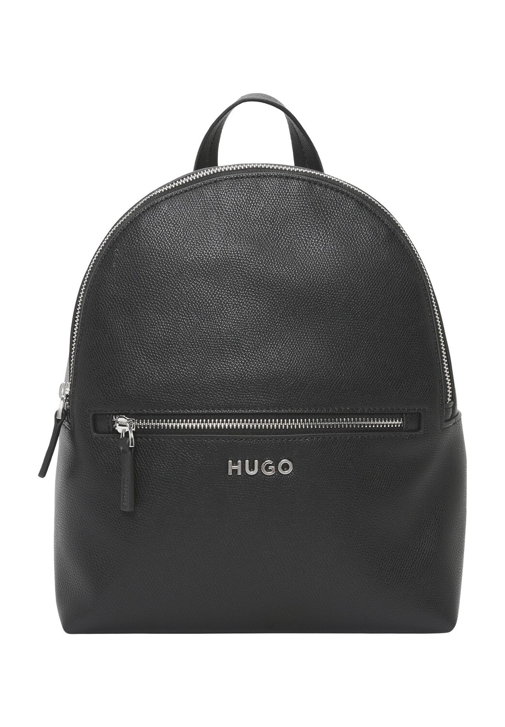 

Рюкзак, на молнии, с эмблемой, однотонный, женский HUGO, черный