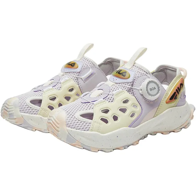 FILA KIDS GLOWFLY нескользящие износостойкие низкие детские сандалии фиолетовые желтые для подростков — фото 4