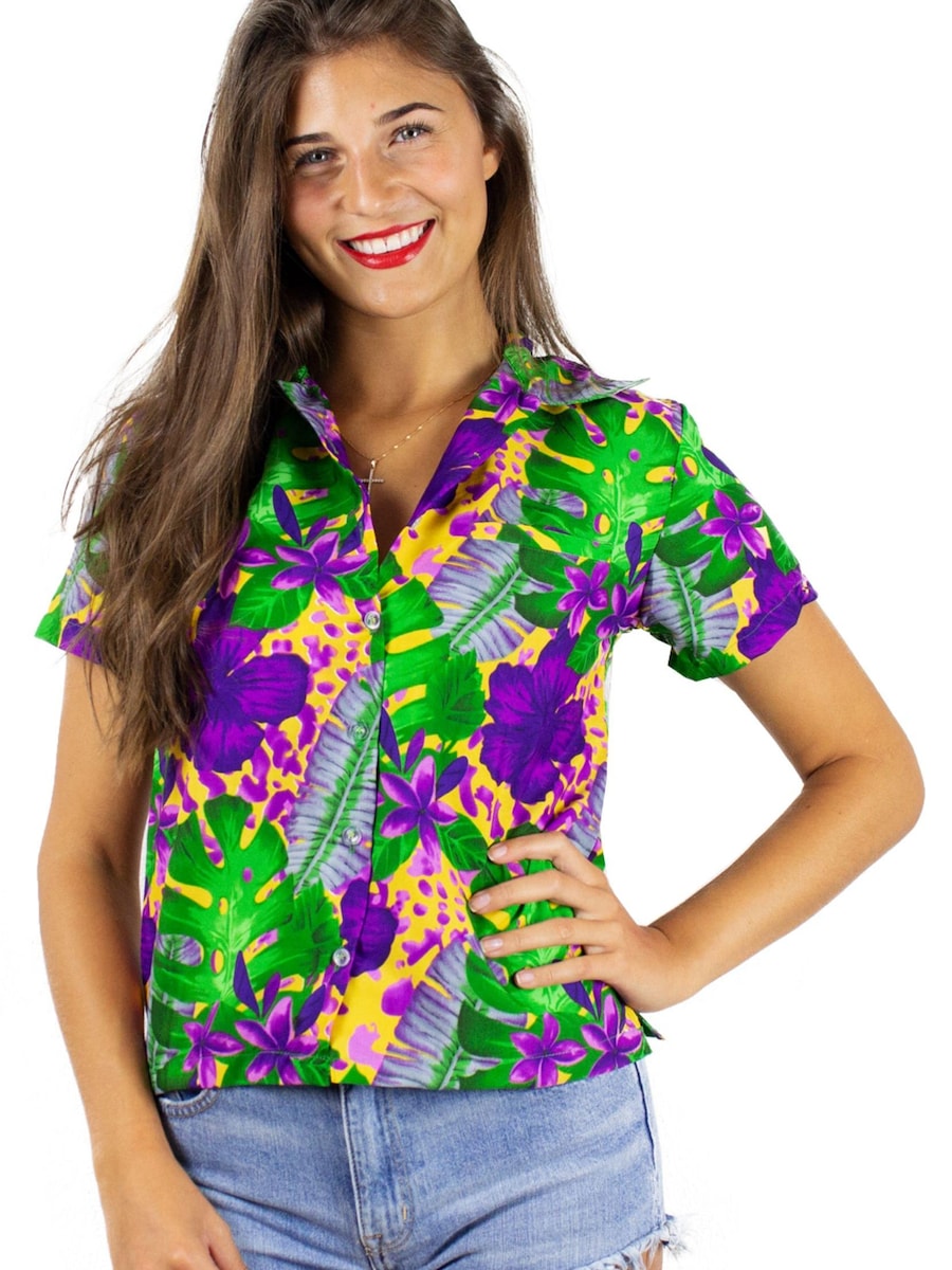 

Блуза King Kameha Green Purple Flower, оранжевый