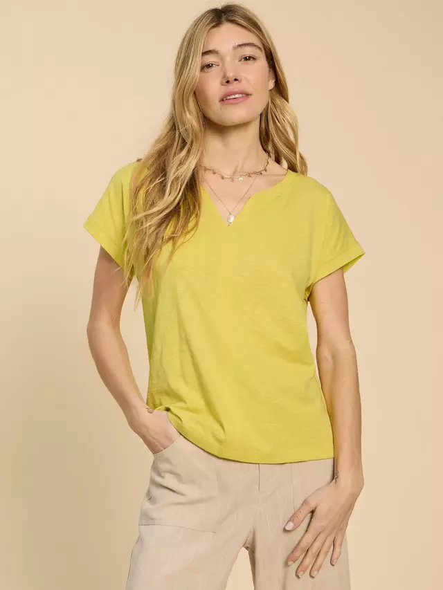 

Футболка White Stuff Nelly Notch Neck, цвет bright yellow