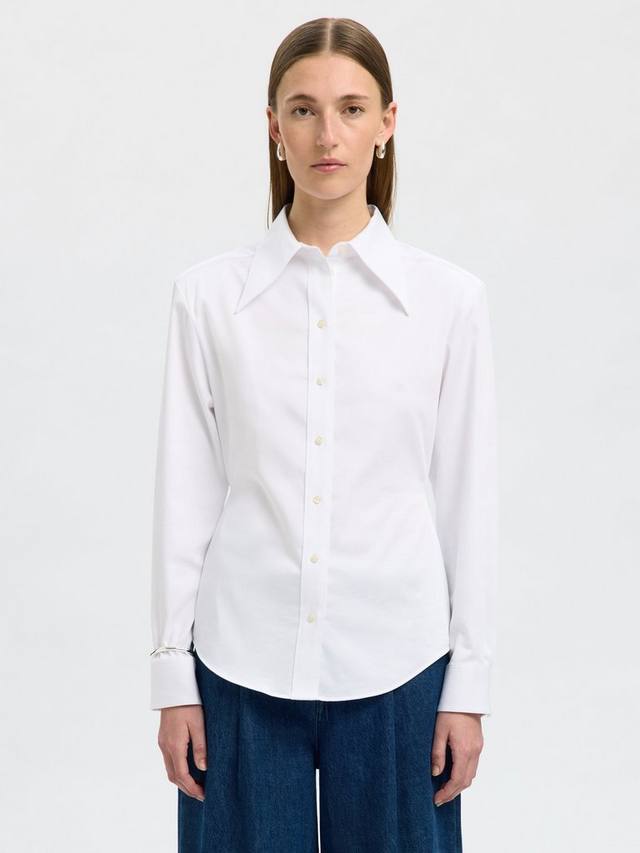 

Футболка Nicolina Slim Fit с длинными рукавами для женщин Selected, White